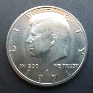 1971 D Kennedy Half Dollar Coin: Copper-Nickel Clad