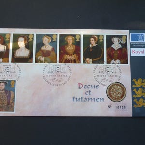 1997 Henry VIII Coin First Day Cover: UK Uncirculated One Pound Coin & Stamps