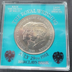 1981 Royal Wedding Crown Coin: Lady Diana Spencer & Prince Charles