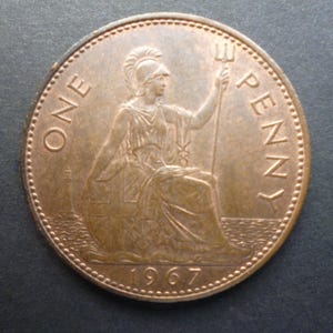 1967 one penny coin - Etsy 日本