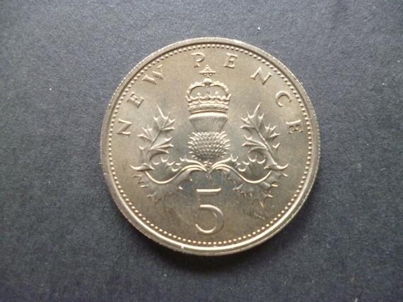 1969年英国5ペンス硬貨：エリザベス女王、ジュエリークラフト - Etsy 日本