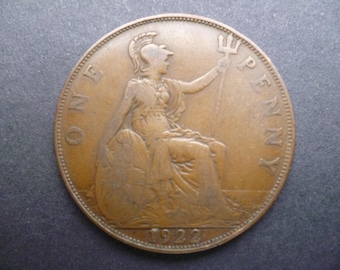 1922年 イギリス 青銅貨幣 1ペニー ジョージ5世 - Etsy 日本