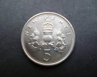エリザべス女王5ペンス イギリス 1980年 5ペンス エリザベス女王 美品コイン 硬貨