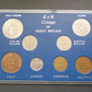 1963 British Coin Set: Queen Elizabeth II, 8-Coin Collection