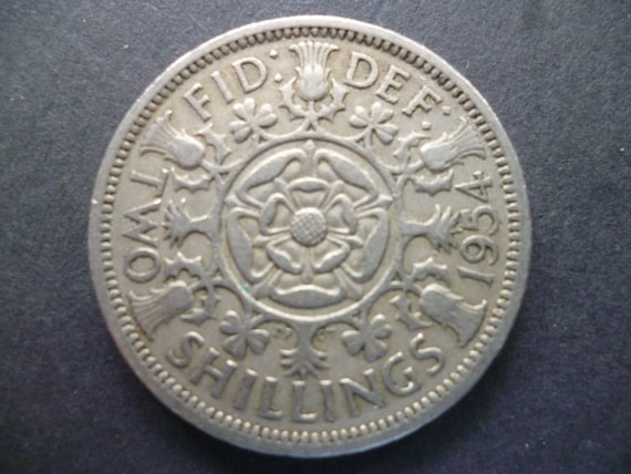 1954年英国2シリング硬貨：宝飾品用白銅フローリン - Etsy 日本