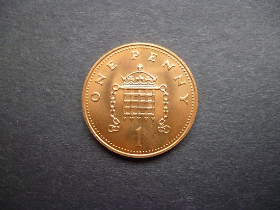 イギリス エリザベス2世女王 1984年 1ペニー硬貨 (1p) は、未