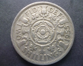 1950年 2シリング・フローリン貨幣：宝飾品として使われた英国製銅