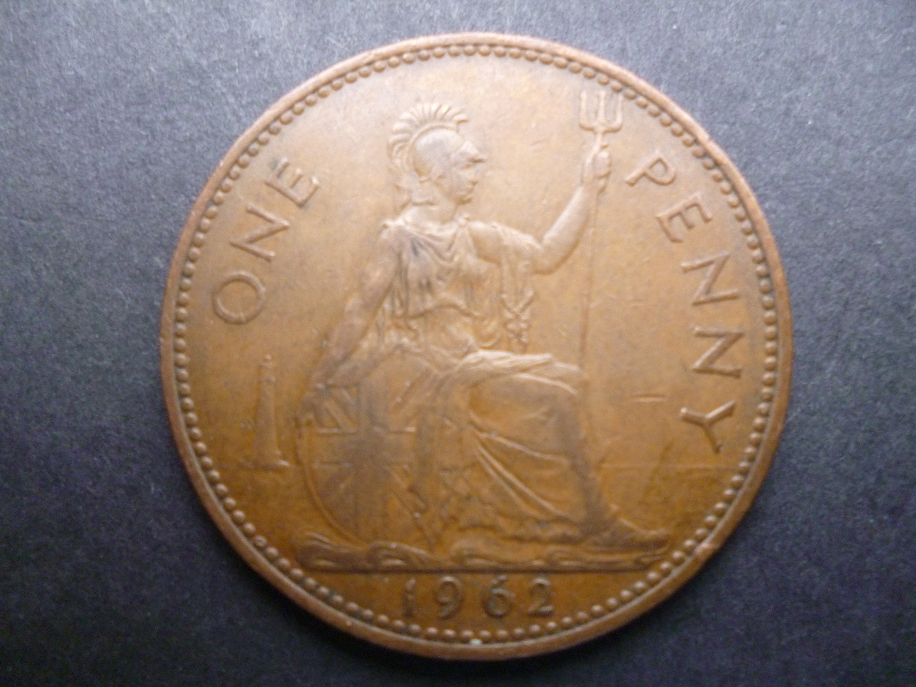 【爆売り！】 1962 年イギリス 1 ペニー硬貨、エリザベス 2 世女王、良好な コレクション