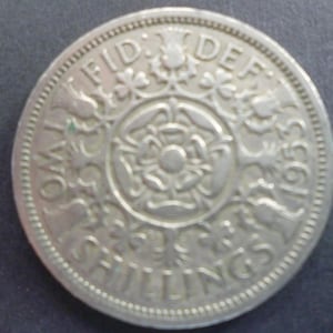 Vintage 1953 Florin Coin: Cupro-Nickel Two Shillings, Craft Jewelry