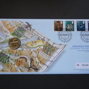 2005 UK Coin First Day Cover: Menai Straits, Uncirculated Pound Coin
