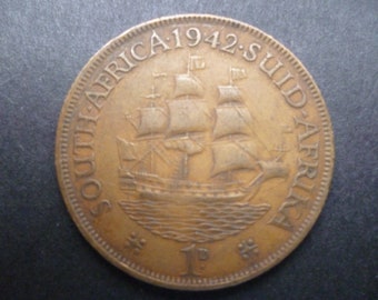 1942年南アフリカ1ペニー英国発行 - 状態良好 - ジョージ6世