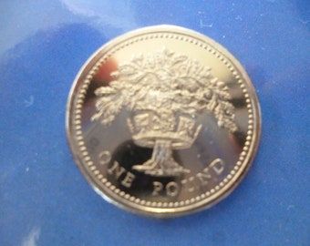 1987年英国1ポンド硬貨：未流通オークツリー、ロイヤルミント