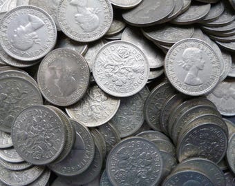 Vintage Englische Sixpence Münze: Braut-Glücksbringer (1953-1967)