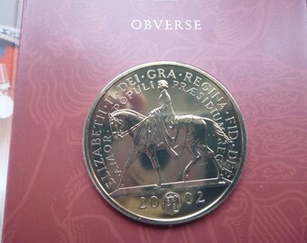 2002年英国5ポンド硬貨：エリザベス女王ゴールデンジュビリー - Etsy 日本