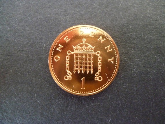 1990年英国1ペニー硬貨：未使用ブロンズ製工芸用コイン - Etsy 日本