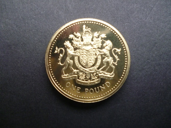 1993年英国王立造幣局1ポンド硬貨：エリザベス女王、王室紋章 - Etsy 日本