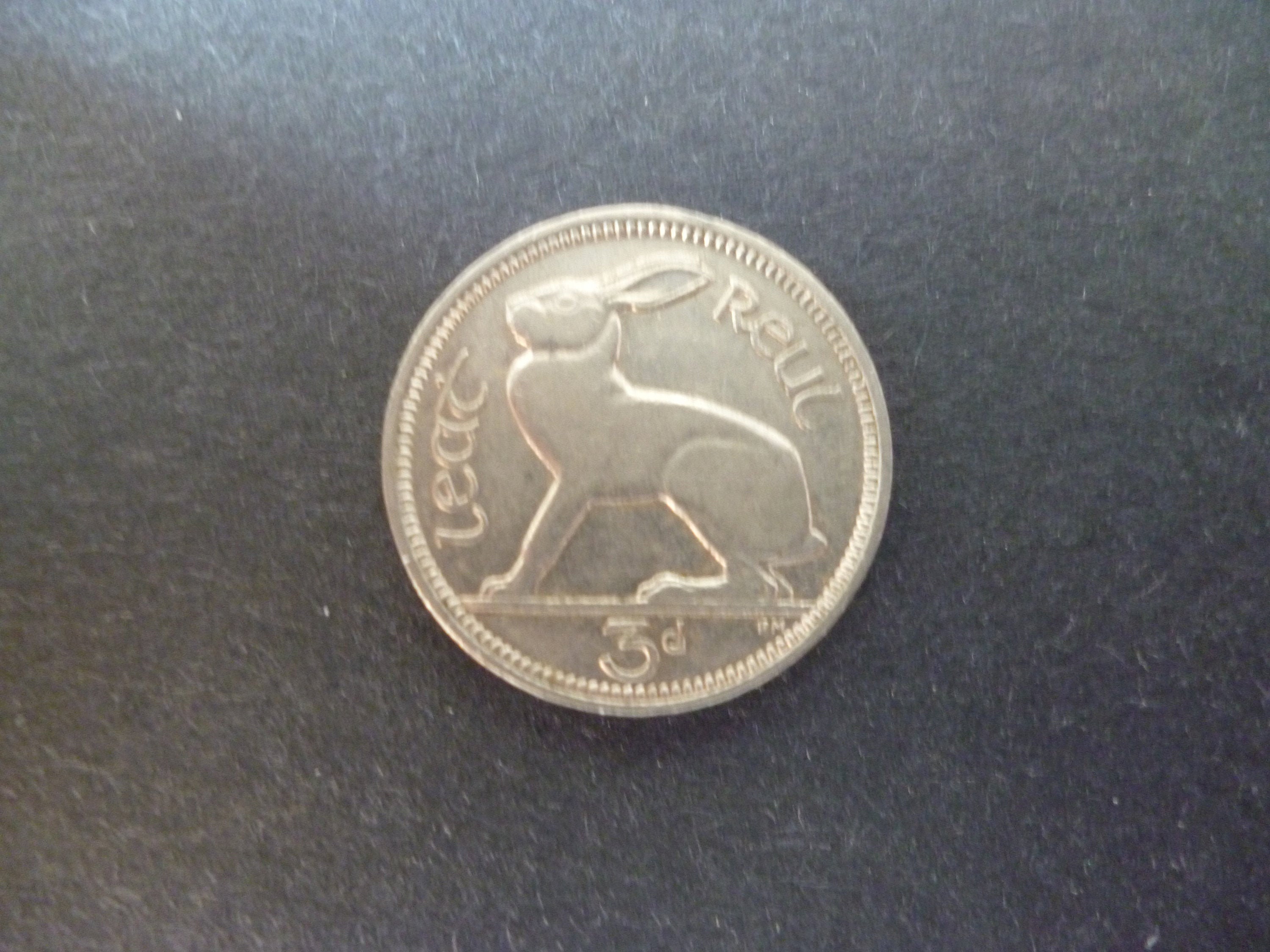 Image of 1934 Eire | Ireland Republic Threepence Coin Featuring A Hare & Harp, Ideal For Craft Or Jewellery Making