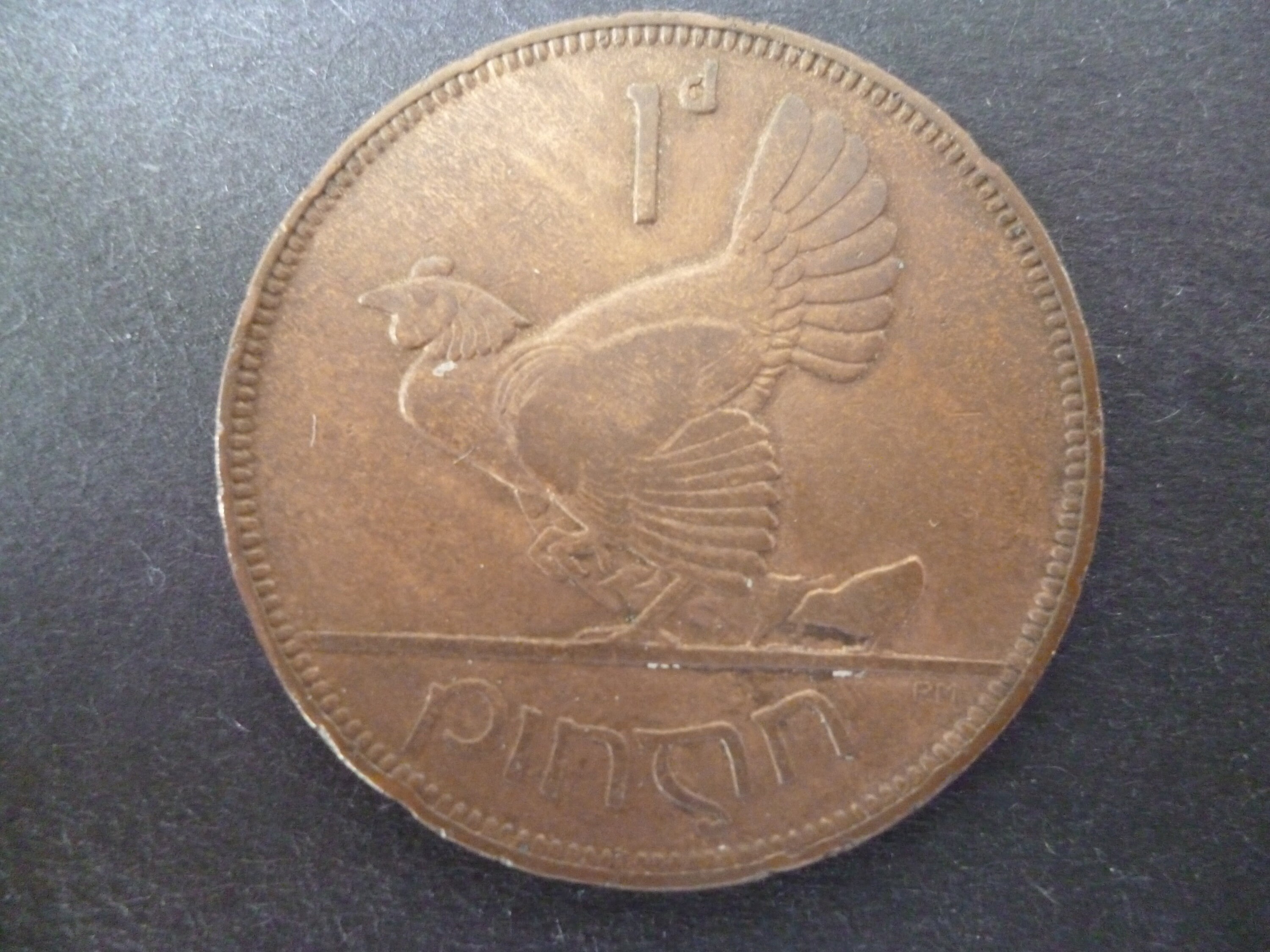 Image of 1931 Eire | Ireland Republic Penny Coin Featuring A Hen With Chicks & Harp, Ideal For Craft Or Jewellery Making