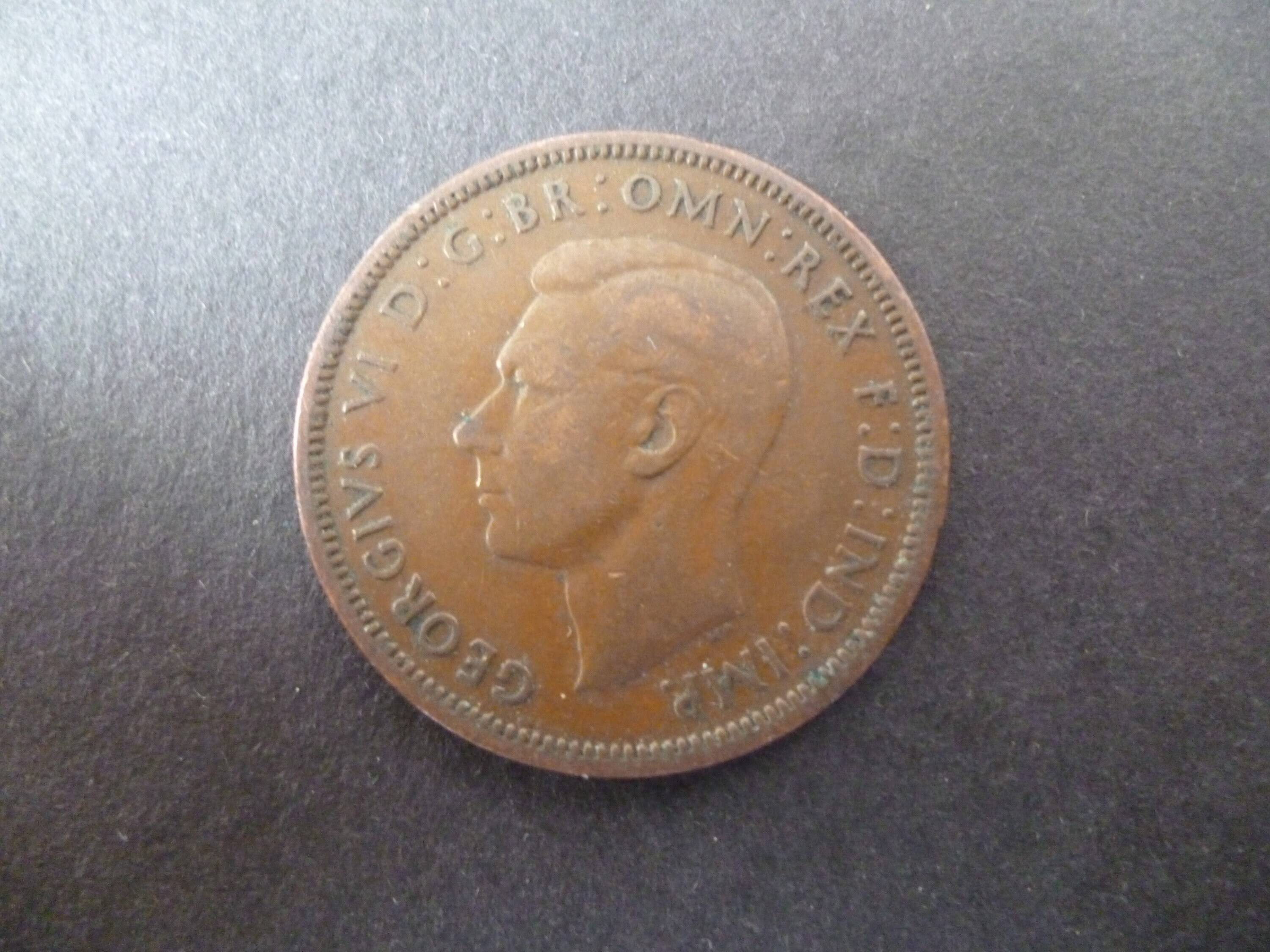 イギリス 1937 年 ハーフ ペニー コイン、ジョージ 6 世、良好な