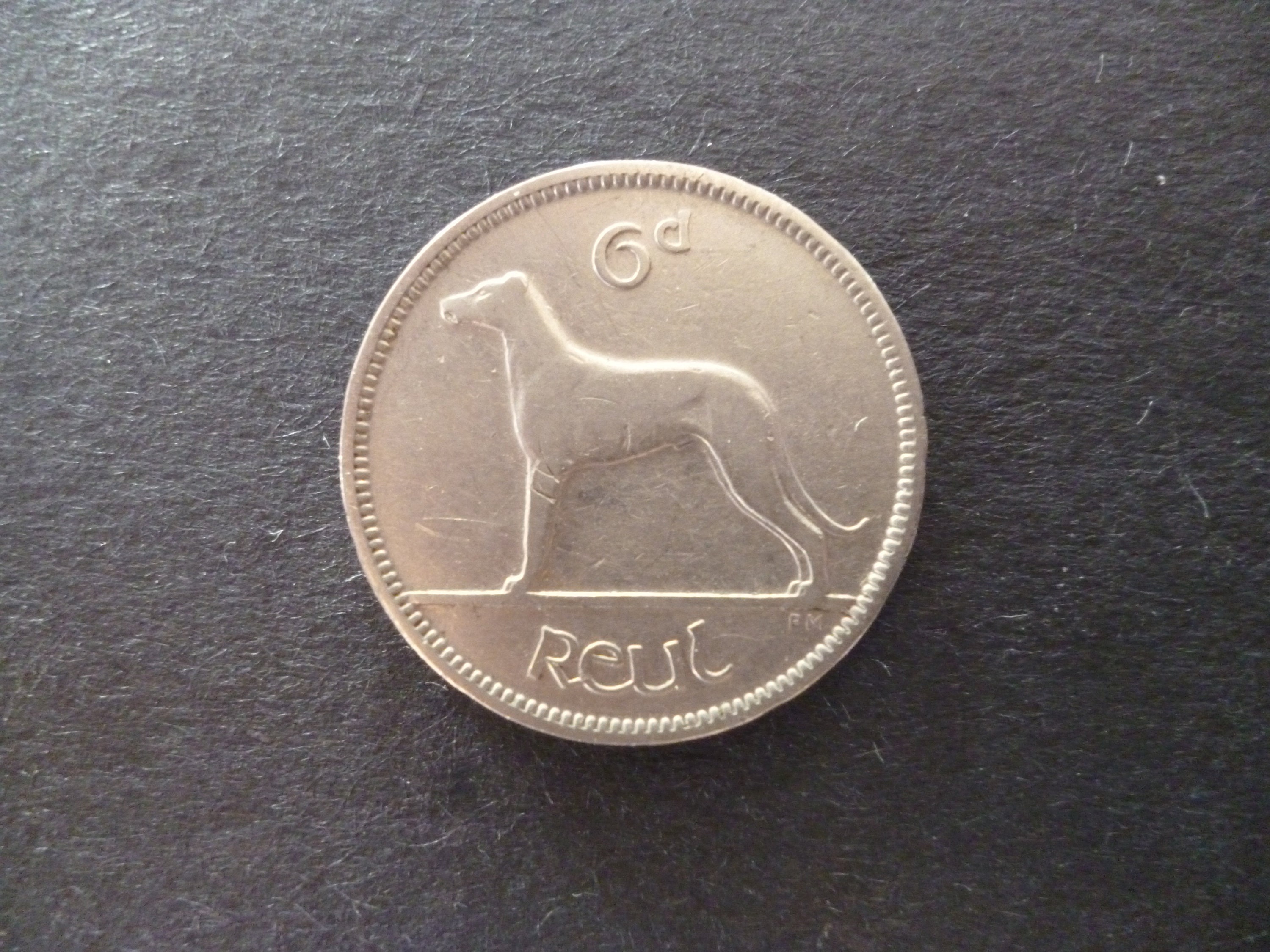 Image of 1928 Eire | Ireland Republic Irish Sixpence Coin Featuring An Wolfhound & A Harp, Ideal For Craft Or Jewellery Making