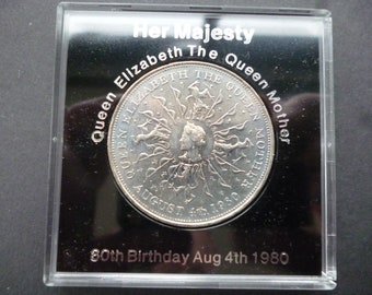 1980年イギリス　エリザベス女王生誕80周年記念プルーフ銀貨 楽天市場】イギリス 大型コイン クイーンマザー エリザベス生誕