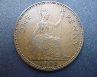 Vintage 1960 Australia Penny Coin: Kangaroo & Queen Elizabeth - Etsy