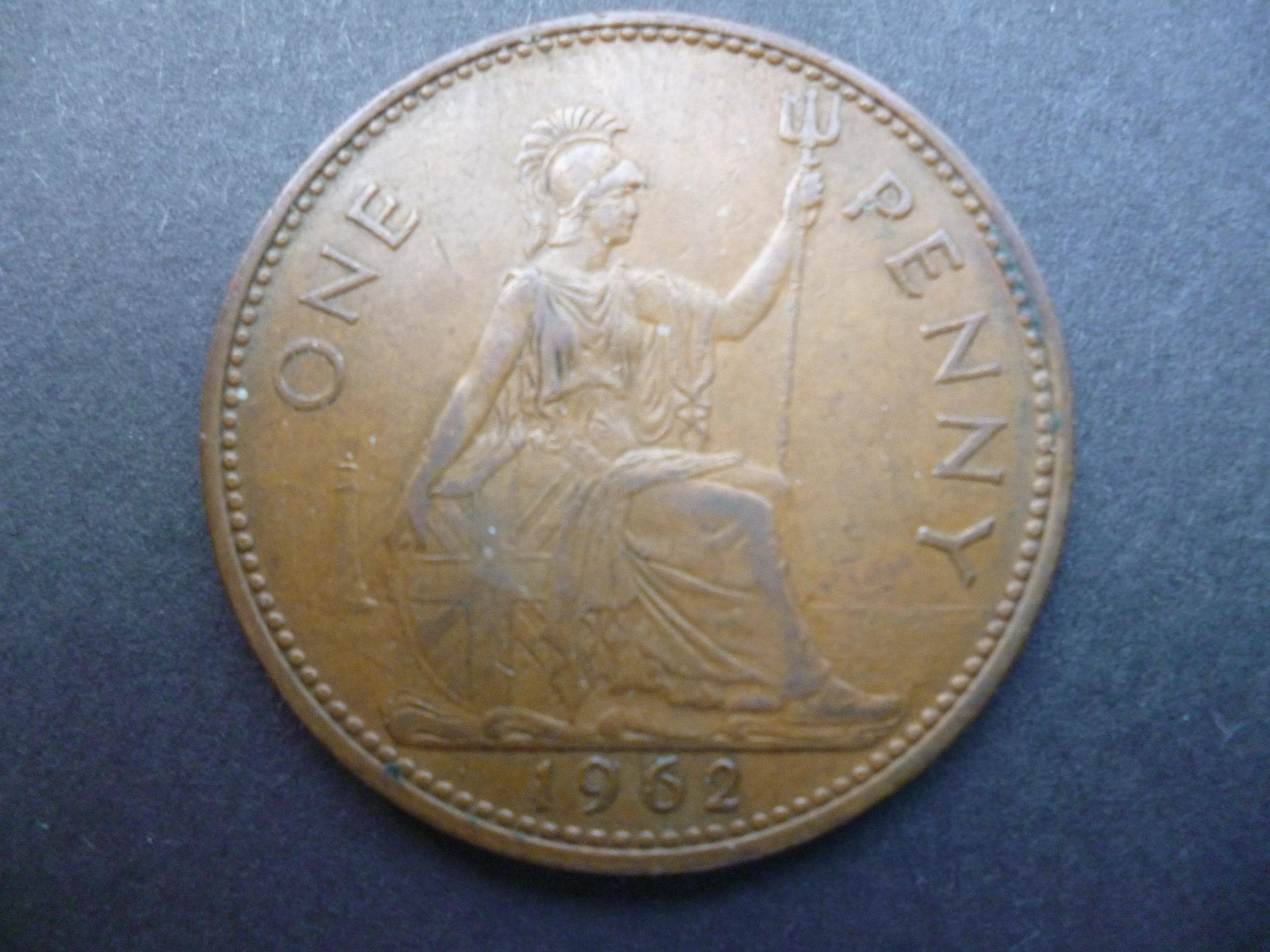 1962年英国1ペニー硬貨、エリザベス2世女王、クラフトジュエリー