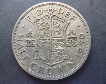 イギリス 1950 年 ハーフ ペニー コイン、ジョージ 6 世、良好な使用