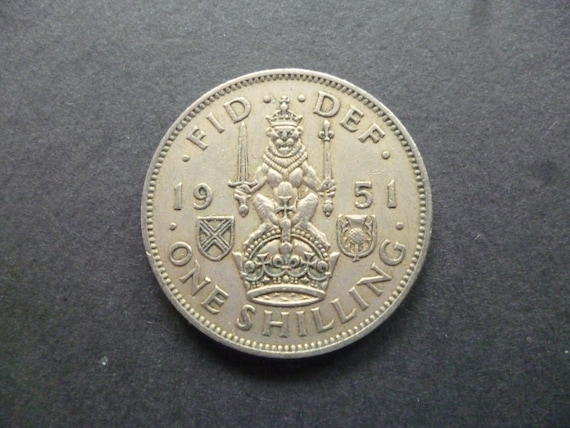 1951年英国シリング硬貨：スコットランド版、白銅製 - Etsy 日本