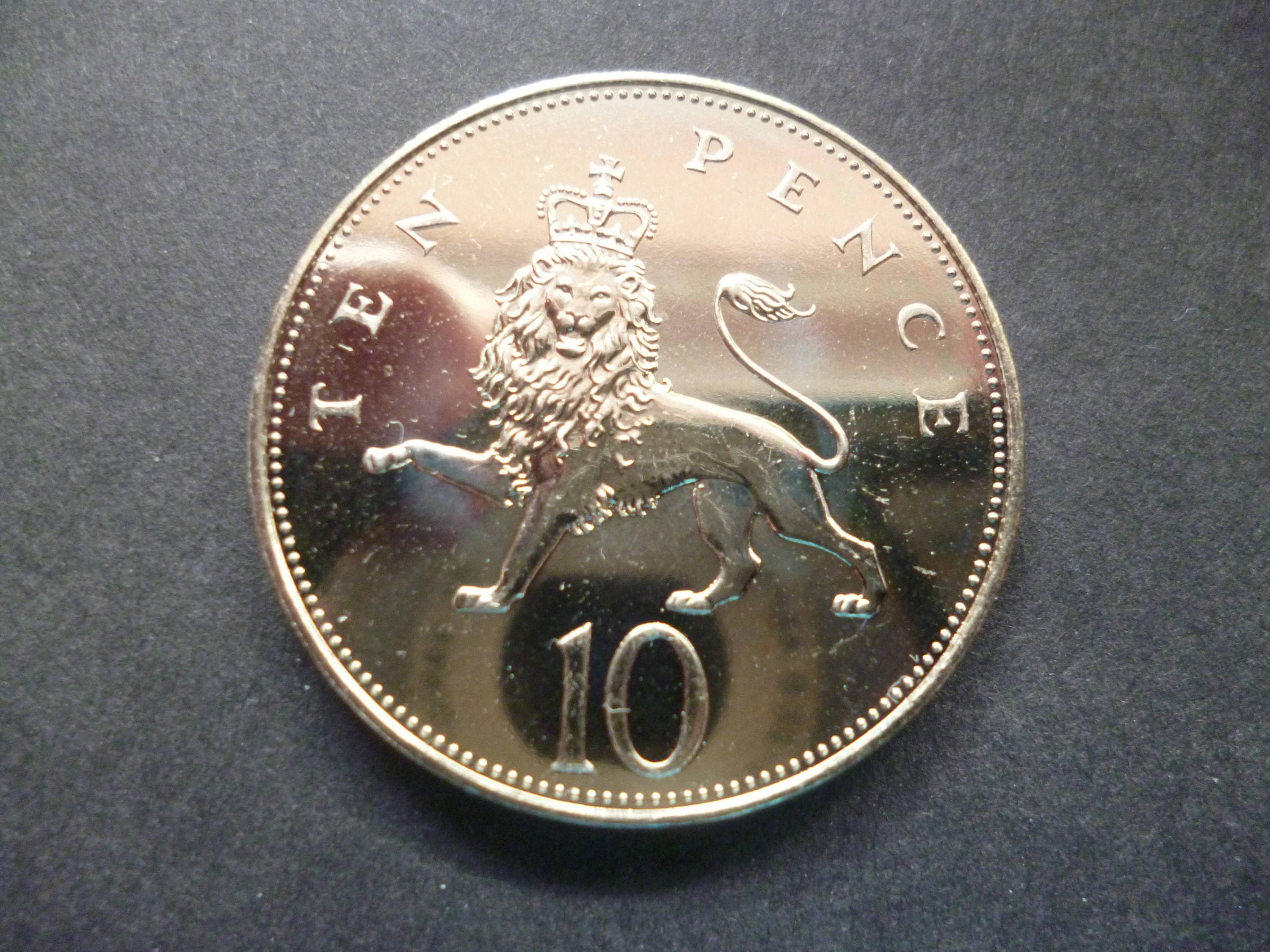 1989年英国10ペンス硬貨：未流通キュプロニッケル、ジュエリークラフト