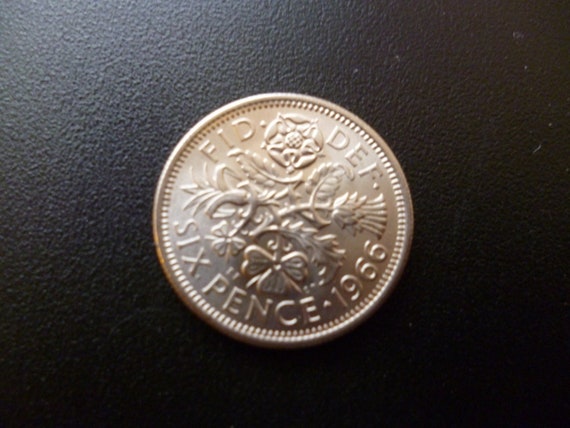 1966年英国6ペンス硬貨：英国王立造幣局、ジュエリー製作 - Etsy 日本
