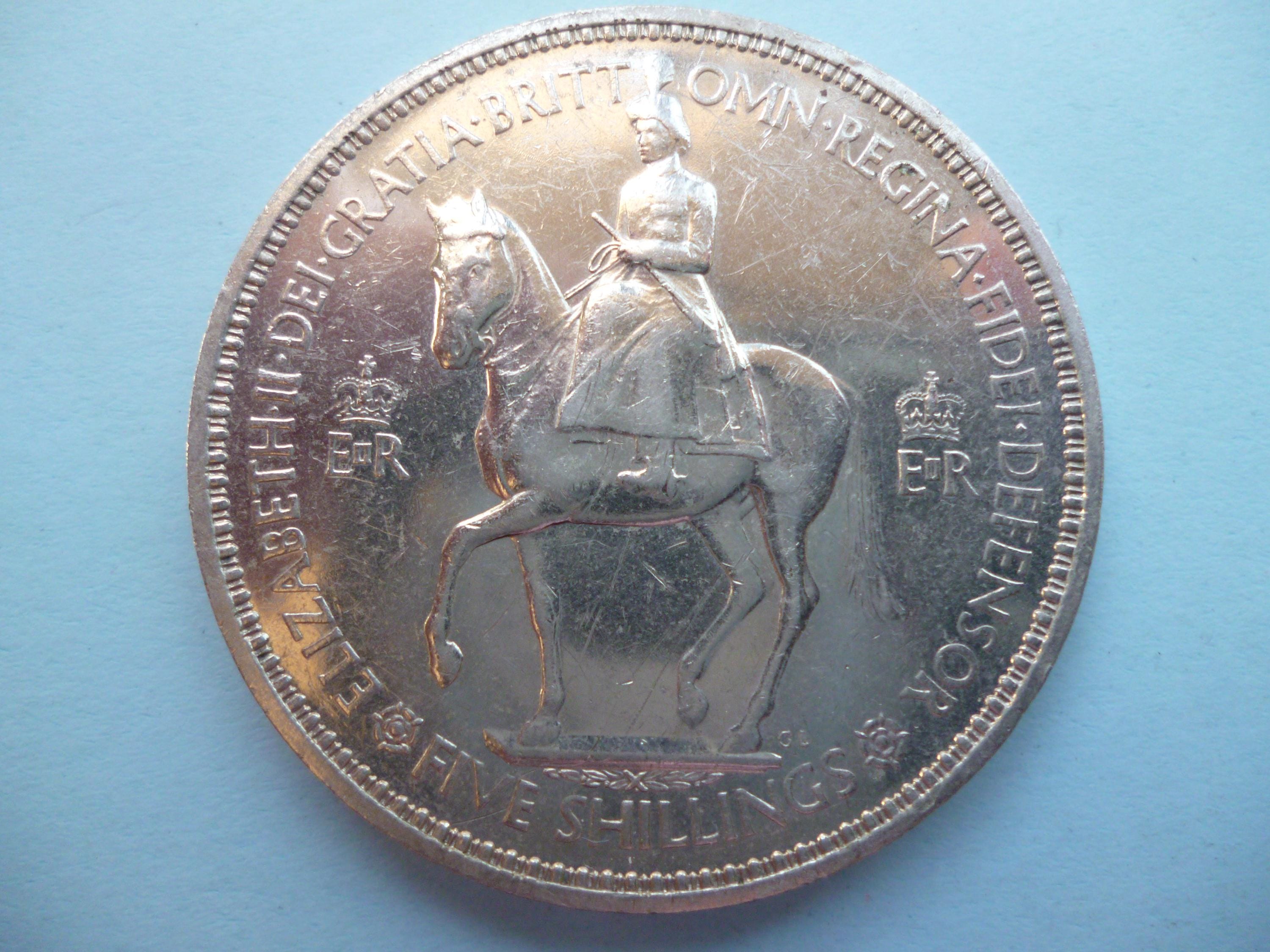 1953年英国クラウンコイン：エリザベス2世戴冠式、流通白銅貨 - Etsy 日本