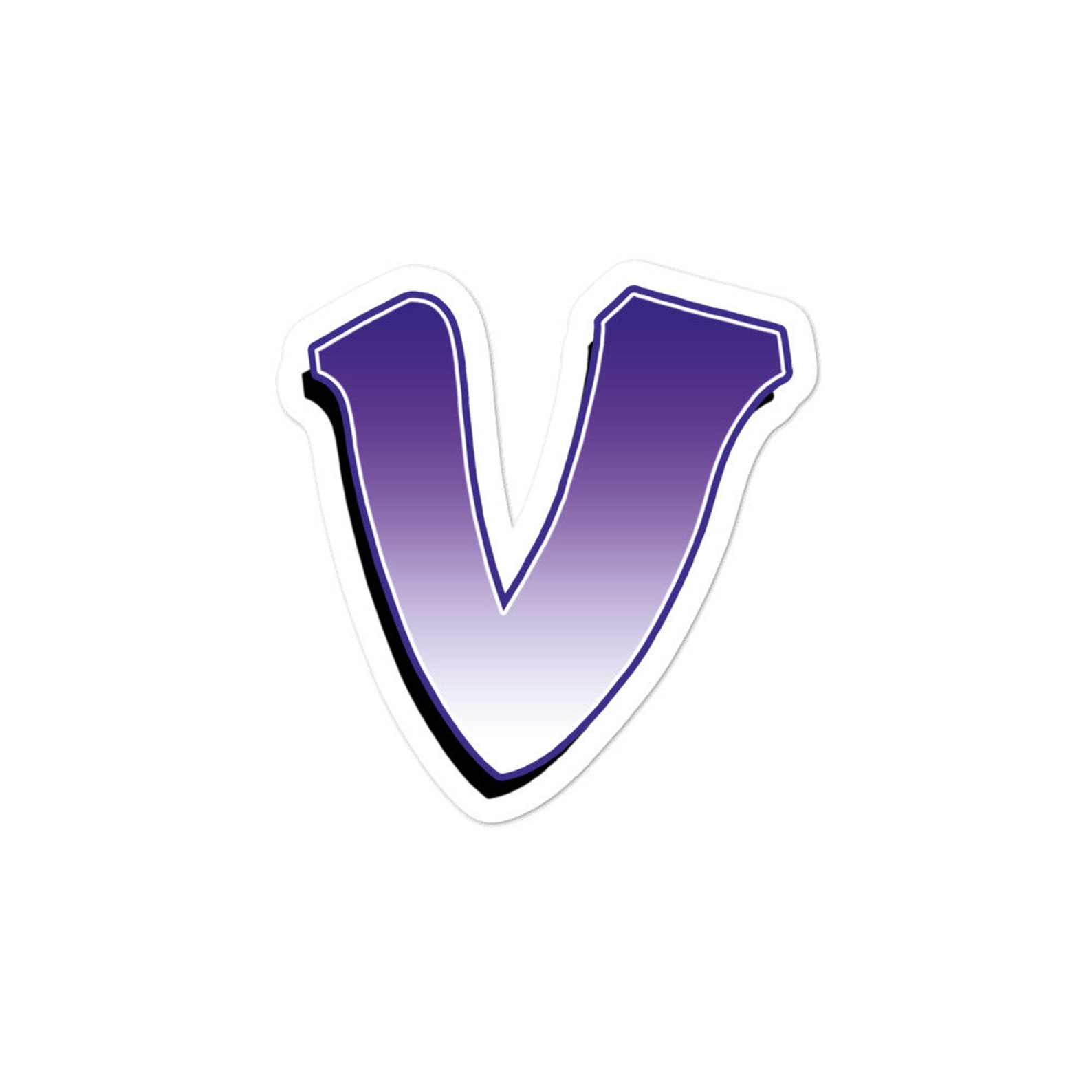 Letter V Purple Sticker | Etsy
