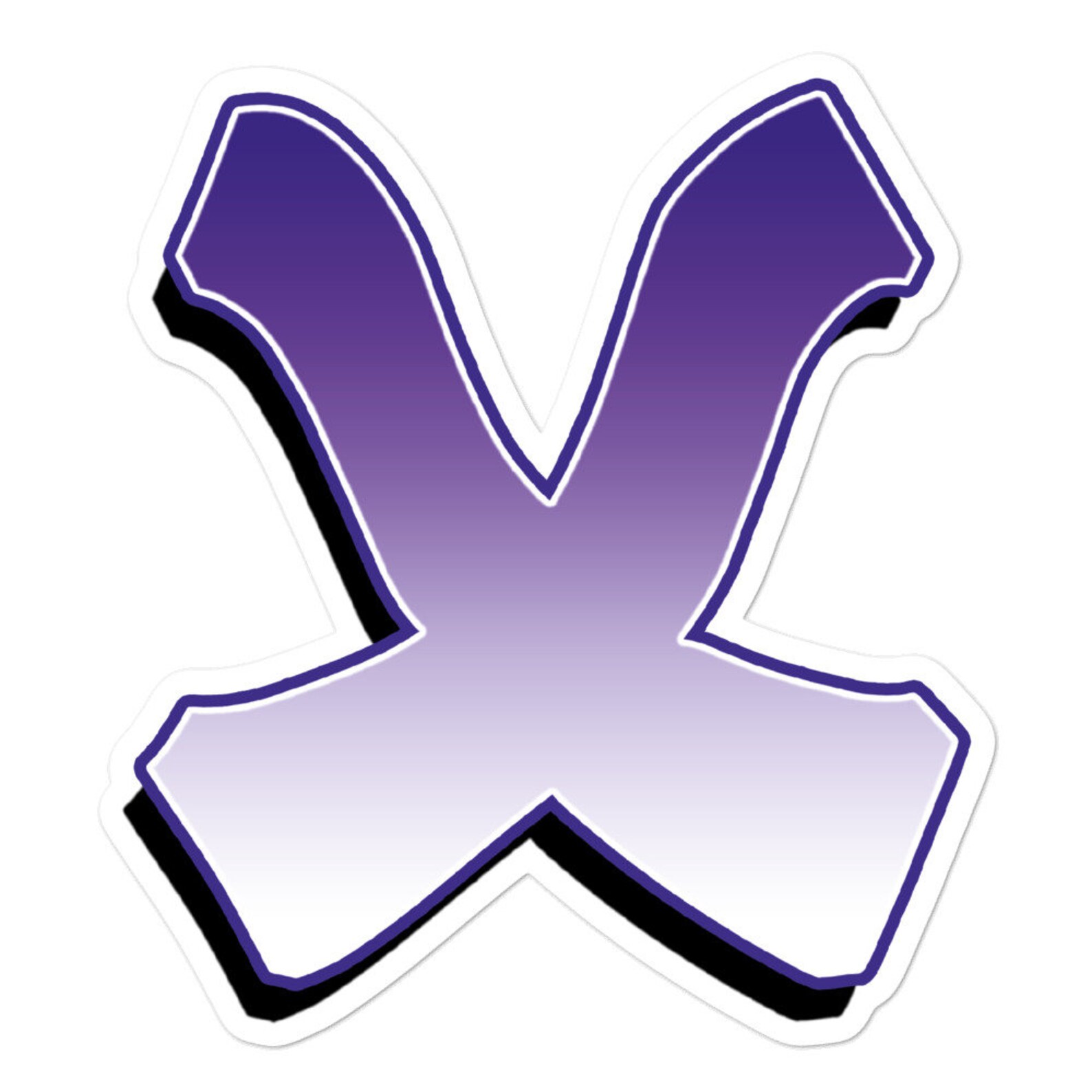 Letter X Purple Sticker Etsy