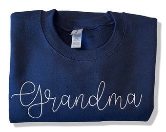 Embroidered Grandma Sweatshirt, Embroidered Shirt, Grandmother Pullover, Gift for Grandmother, Nanny Gift, Gramma Gift, Nonna Gift