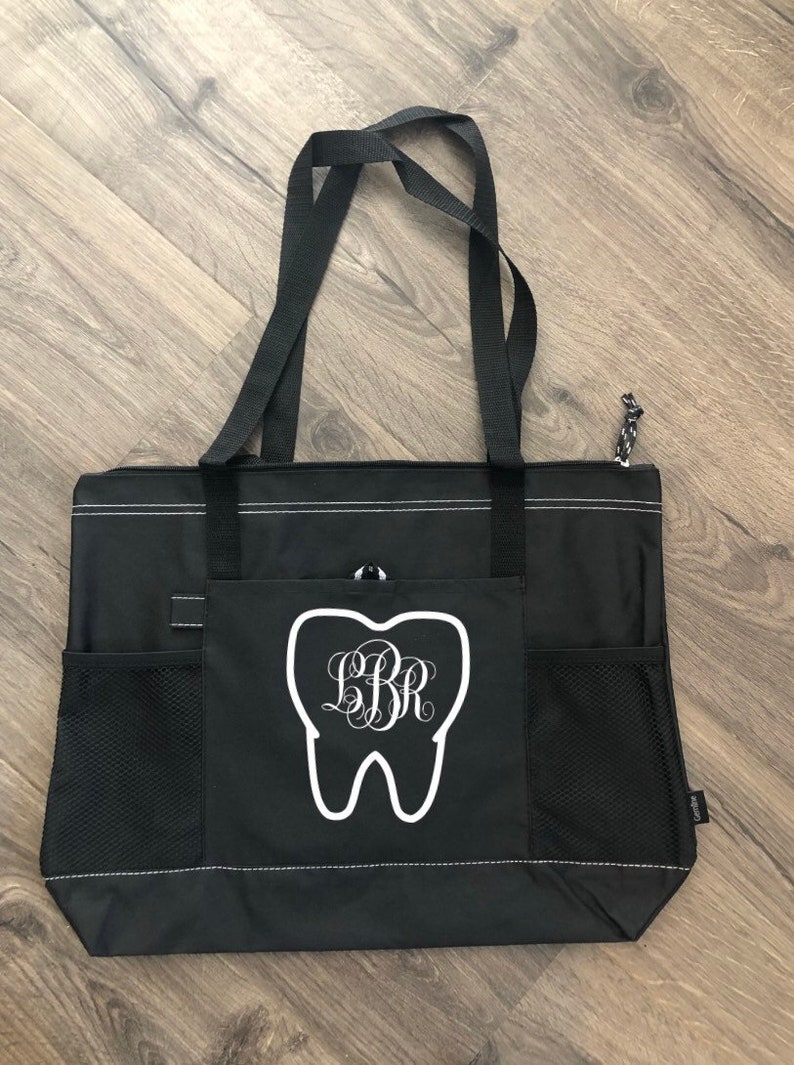 Dental Monogram Tote Dental Bag Dental Mom Dental Hygienist Etsy UK