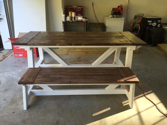 Rustic Farmhouse Dining Room Table With Bench Made To Order Rustic Farmhouse Dining Room Table With, Rustic Farm Furniture