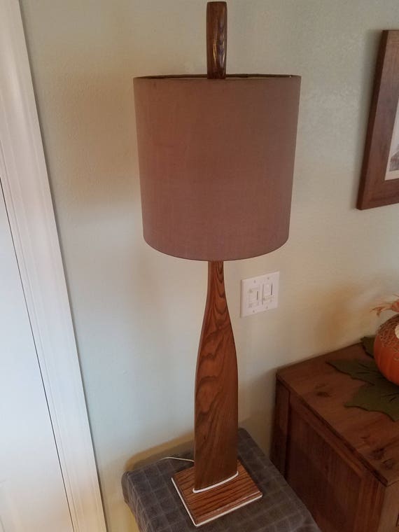 Vintage Wood Oar Table Lamp Fishing Decor Gift Fisherman Nautical Rustic Cabin Boating Mancave