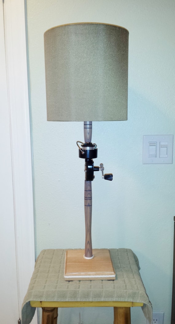 FISHING POLE LAMP, Antique Fishing Rod and Reel Lamp, Coastal Lamp