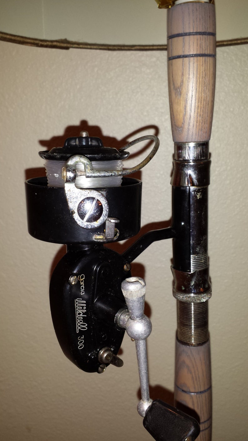 FISHING POLE LAMP Antique Fishing Rod and Reel Lamp Coastal Etsy