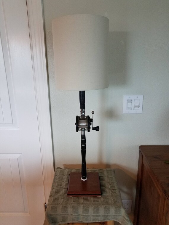 Vintage Antique Fishing Rod And Reel Lampfishing Pole Etsy