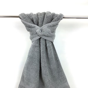 Gray Hanging Hand Towel Wrap, Thick, Thick and Soft Gray Snap Towel, Gray Oven Towel, Gray Hand Towel, Gray Stay Put Hanging Towel