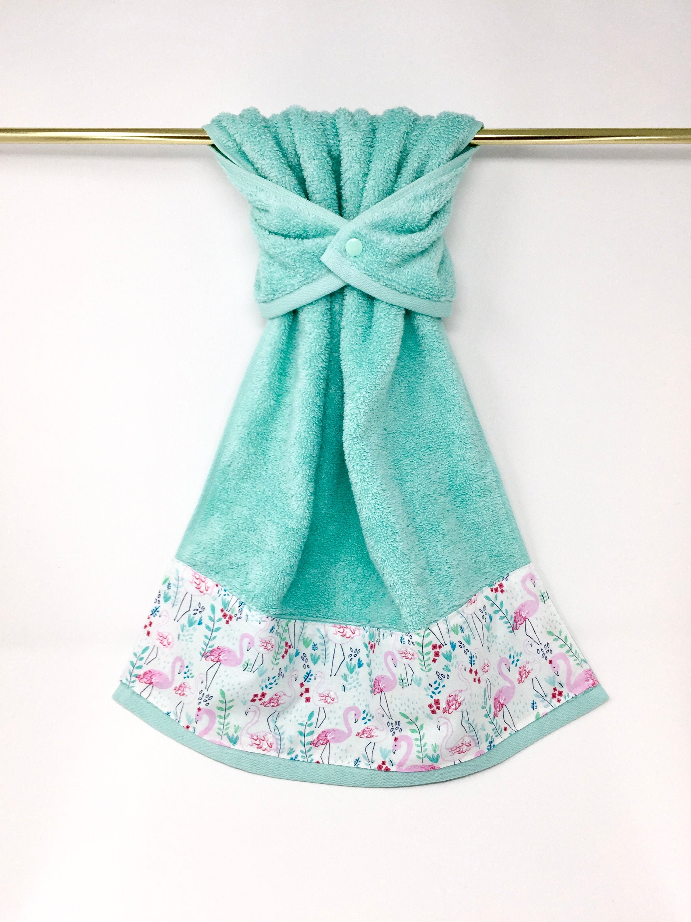 Flamingo Hanging Hand Towel Wrap Flamingo Hand Towel Aqua | Etsy