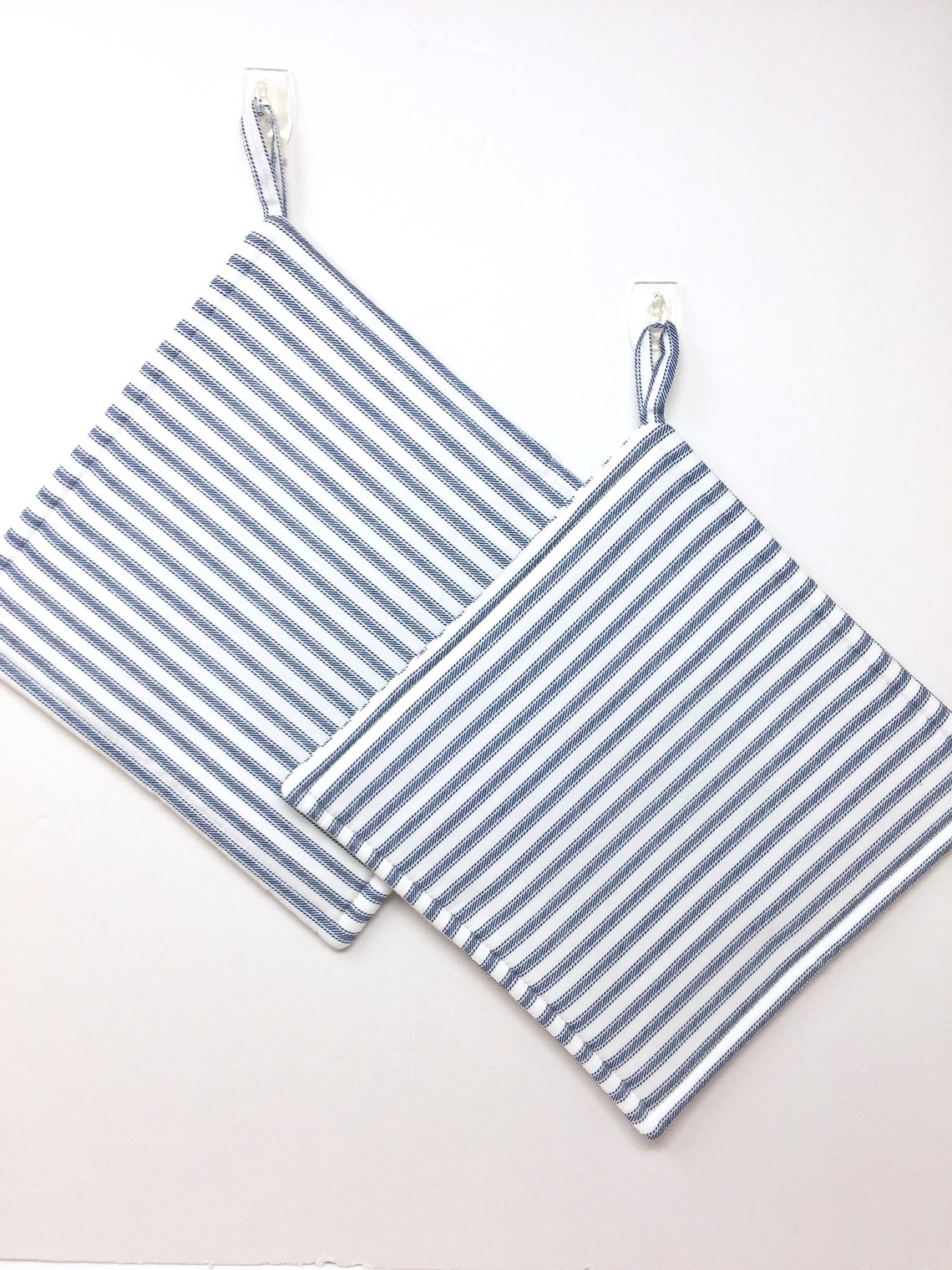 Farmhouse Potholders Set of 2 Blue White Potholders Blue Etsy