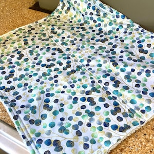 Dish Drying Mat, Blue Handmade Drying Mat, Light Blue Cotton Dish Drying Pad, 17 x 20&quot; Dish Drying Mat, Kitchen Counter Mat