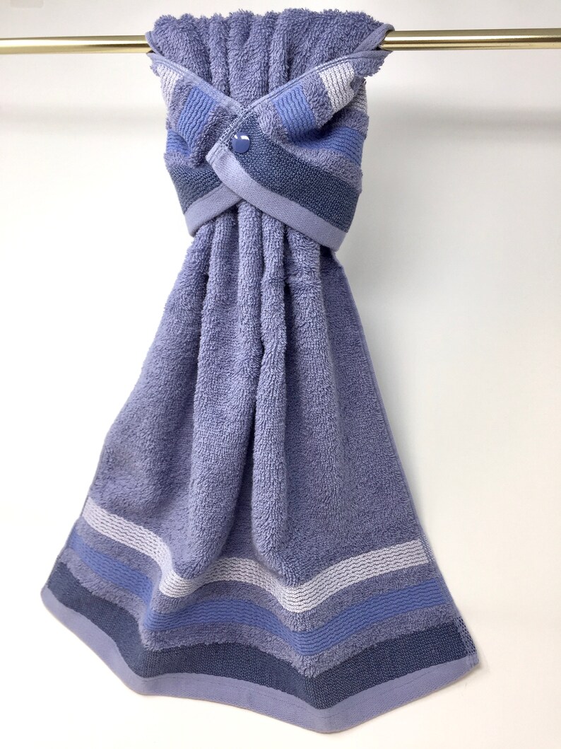 Hanging Hand Towel Wrap Blue Stay Put Snap Towel Blue Etsy