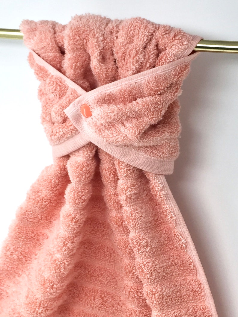 Hanging Hand Towel Wrap Towel Aqua Turquoise Peach White Etsy
