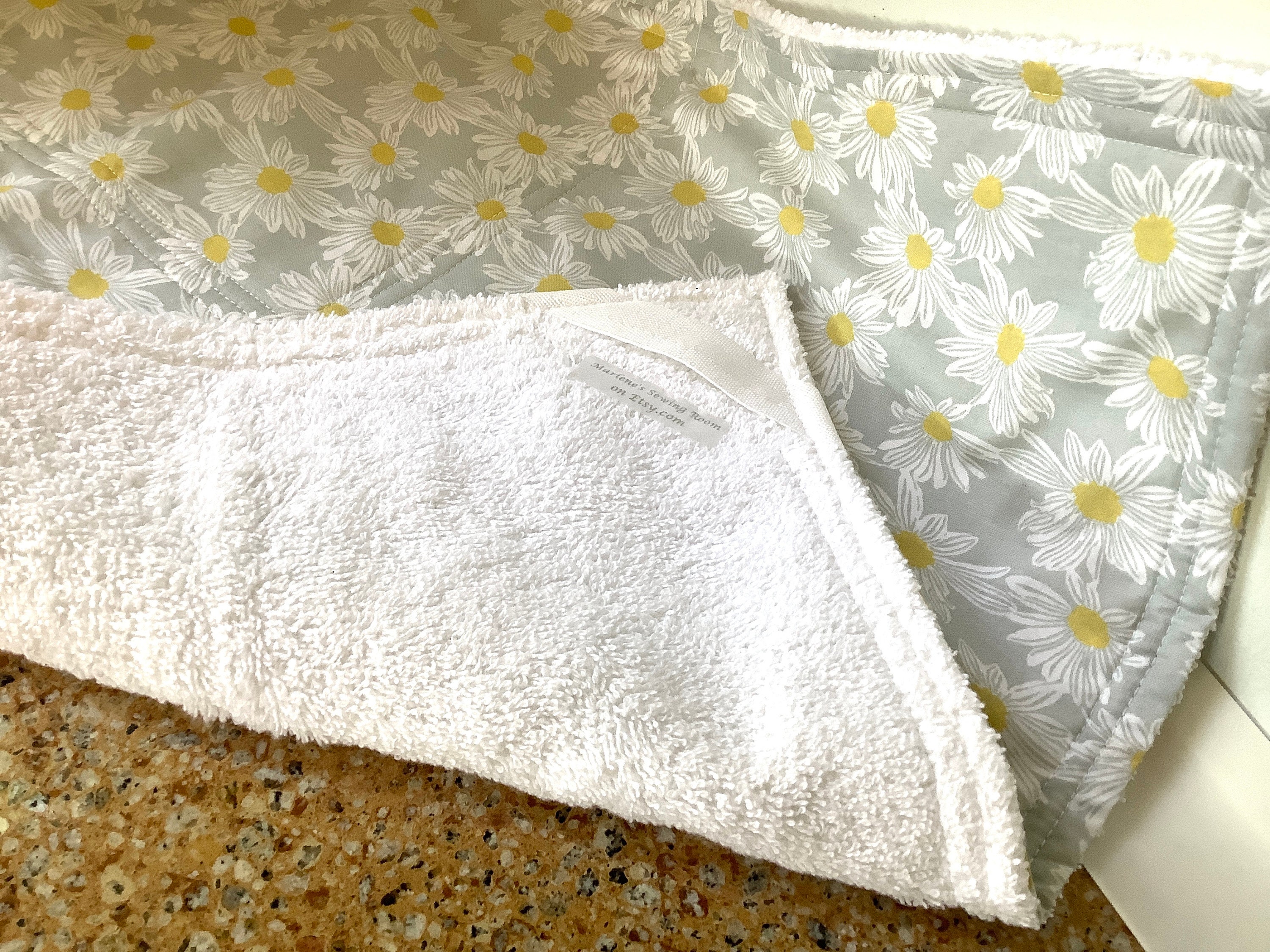 Daisy Dish Drying Mat Farmhouse Handmade Fabric Dish Mat Etsy