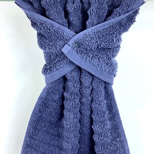 CLEARANCE! Gray or Navy Ribbed Hanging Hand Towel Wrap, Snap Towel, Gray Stay Put Hand Towel, Navy Oven Towel, Bathroom Hanging Hand Towel Navy Blue