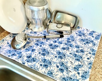 Pioneer Woman Fabric Dish Drying Mat Drying Mat Dish Drainer Kitchen Counter Mat Kitchen Mat Home Decor Ready to Ship Etsy